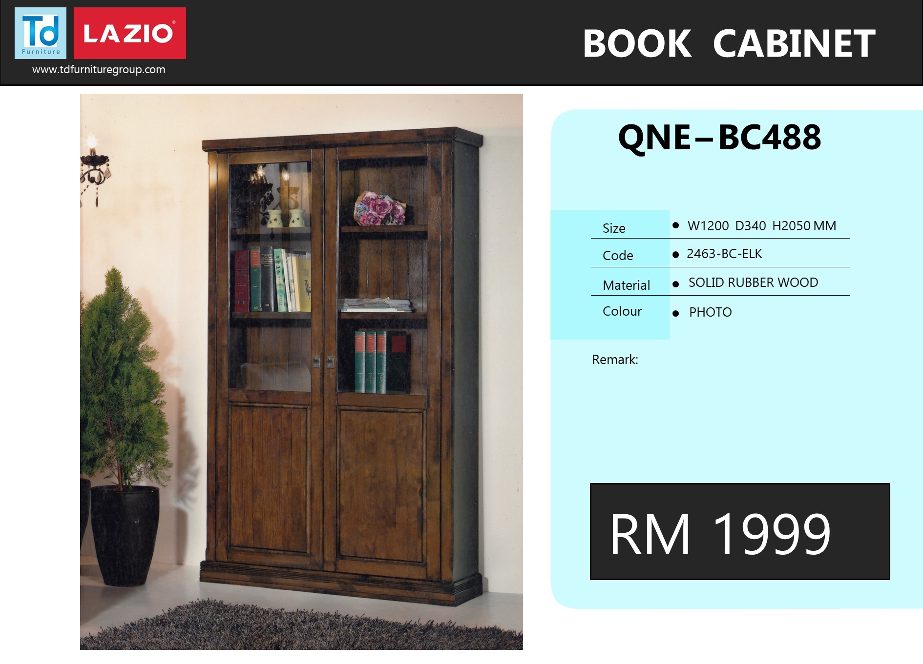 2463- 4FT BOOK CABINET